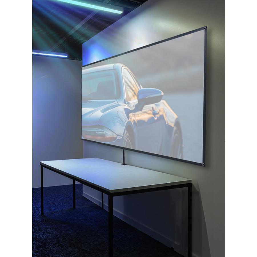 プロジェクタースクリーン クランプ固定 90インチ EEX-PSM7-90HD イーサプライ（e-supply） 机固定クランプ式90インチプロジェクター