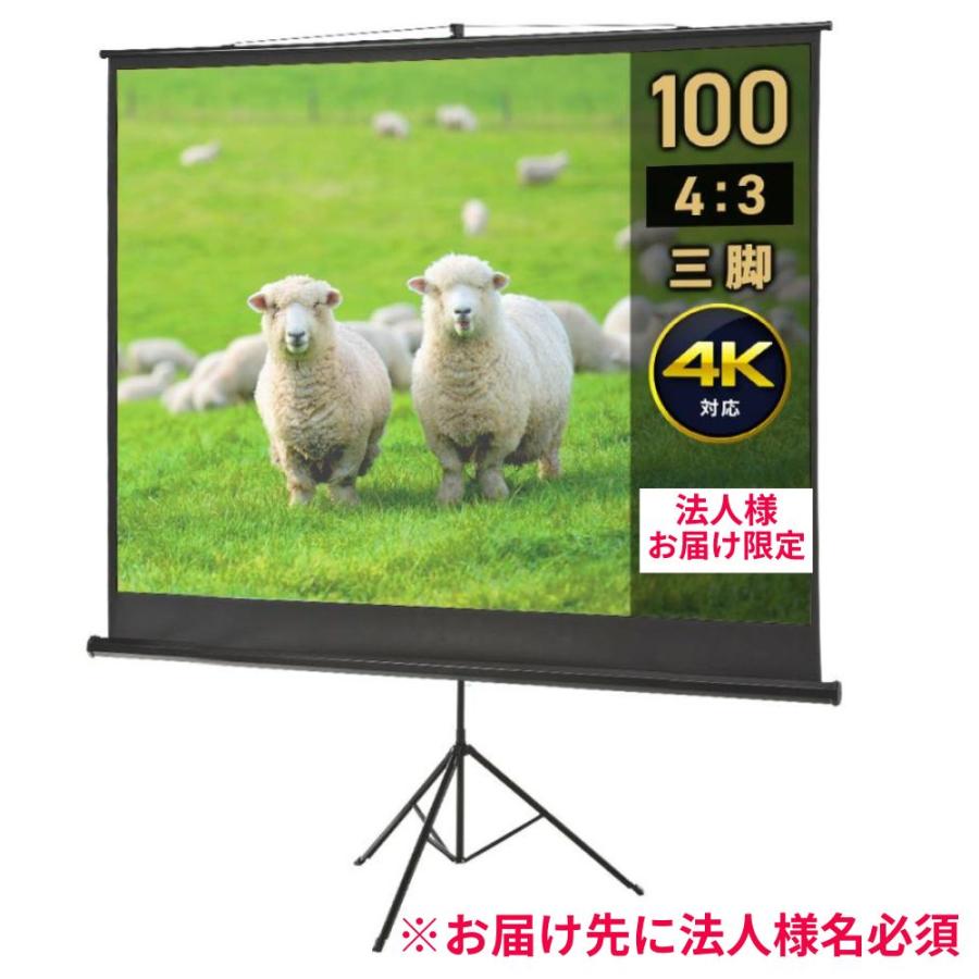 イーサプライ（e-supply） プロジェクタースクリーン 三脚式 100インチ 
