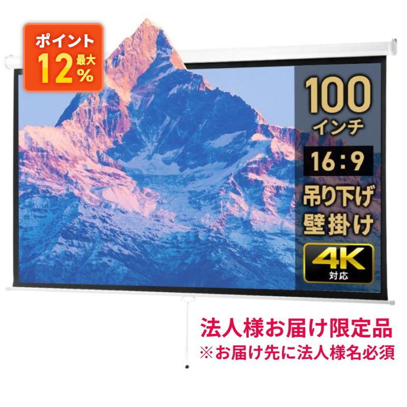 イーサプライ（e-supply） プロジェクタースクリーン 吊り下げ 100