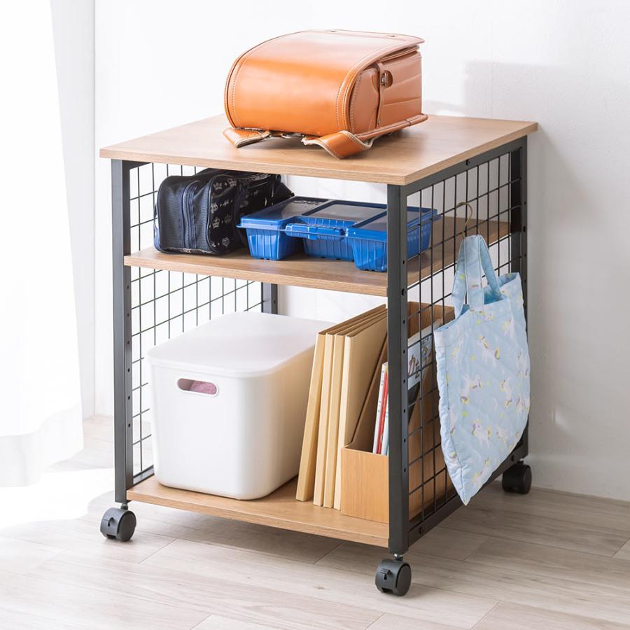 イーサプライ プリンター台 キャスター ラック 収納 デスク横