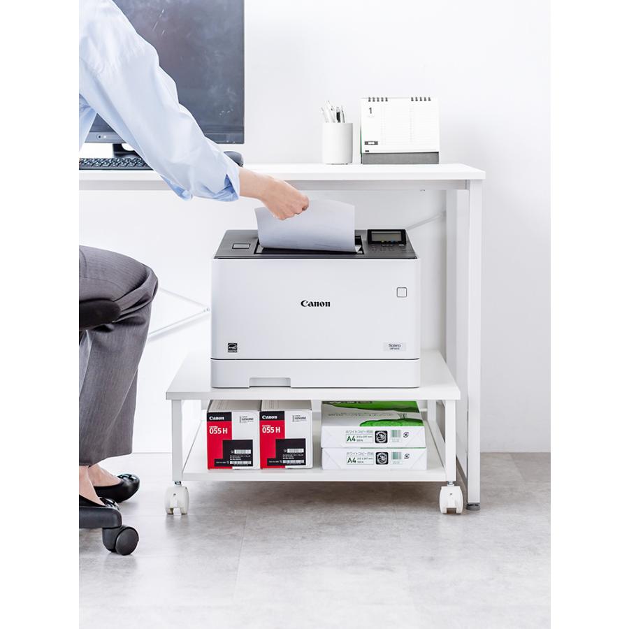 プリンター台 幅60cm おしゃれ キャスター 木製 レーザー複合機 A3 大型 デスク下 ロータイプ 木製 耐荷重50kg EEX-PTS08の画像