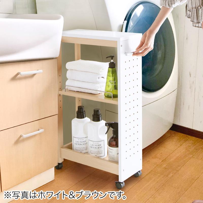 隙間収納 隙間ワゴン ラック 棚 コンセント付き イーサプライ（e-supply） 隙間収納ラック 幅18cm 奥行40cm キャスター