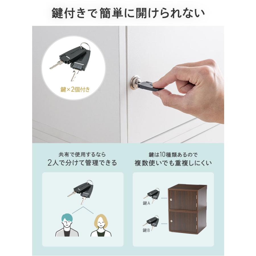 イーサプライ（e-supply） 鍵付き収納ボックス キューブボックス