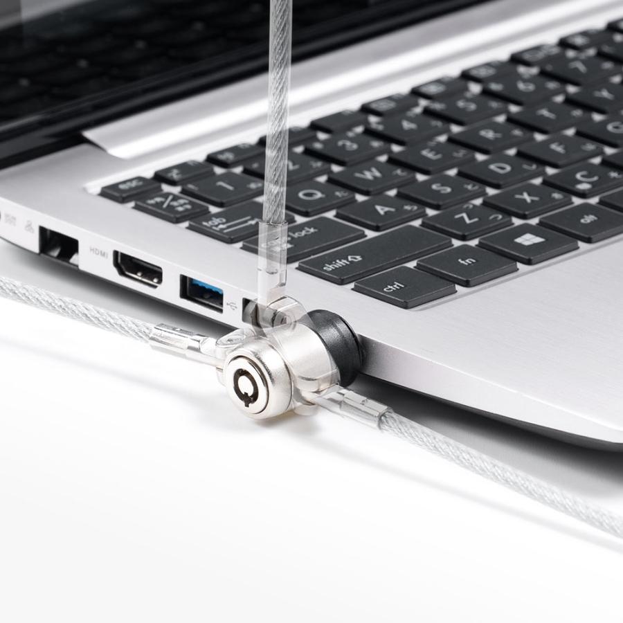 セキュリティワイヤー 標準スロット ケンジントン対応 盗難防止 シリンダ錠 ワイヤー長1.5m スイング EEXSLKST1 ネコポス対応