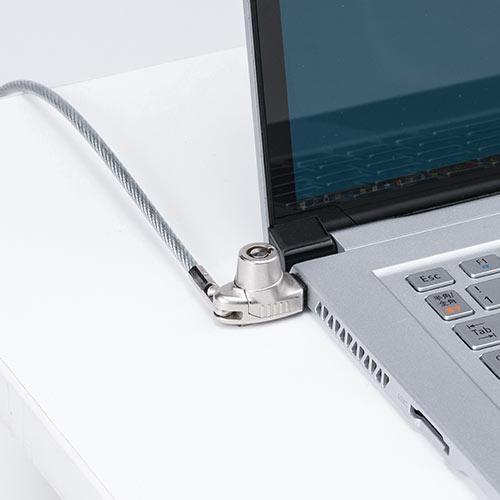 セキュリティワイヤー 10個セット ノーブルロック対応 盗難防止 シリンダ錠 ワイヤー長1.5m NobleWedge Chromebook対応 EEX-SLNOBLE1X10_10