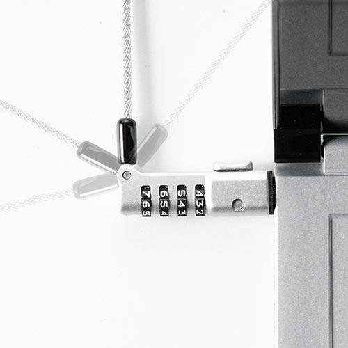 セキュリティワイヤー 10個セット ノーブルロック対応 ダイヤル錠 Nobleロック 盗難防止 ワイヤー長1.8m DELL デル EEX-SLNOBLE2X10_12