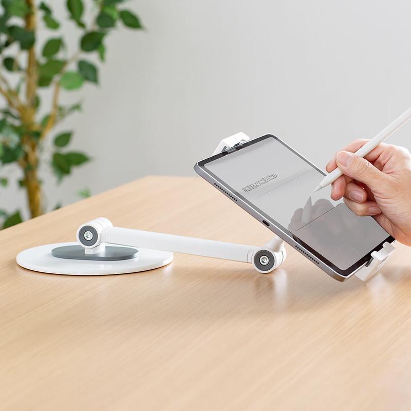 大処分セール タブレットスタンド 2関節タイプ iPad モバイルモニター スマホ アーム 折りたたみ 角度調整 回転 テレワーク おしゃれ EEX-TABS05|esupply|10