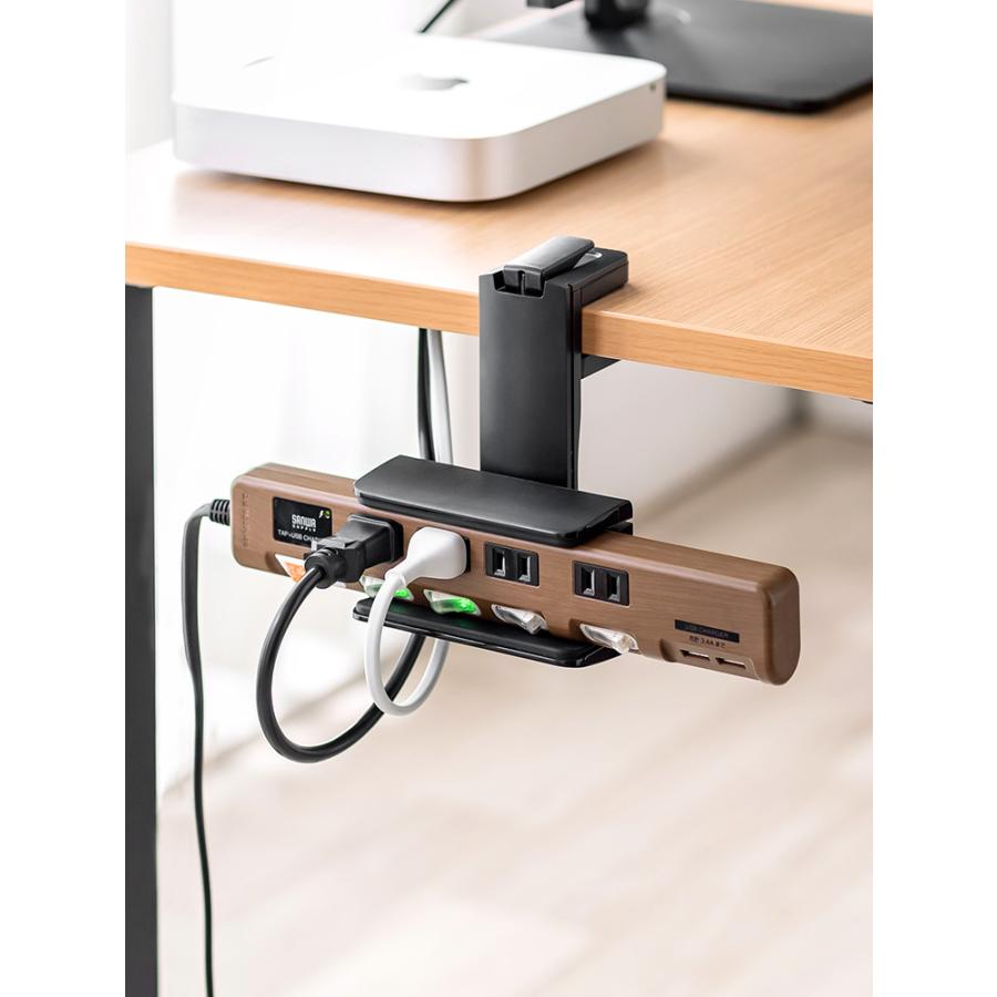 イーサプライ（e-supply） 電源タップ ホルダー クランプ式 固定
