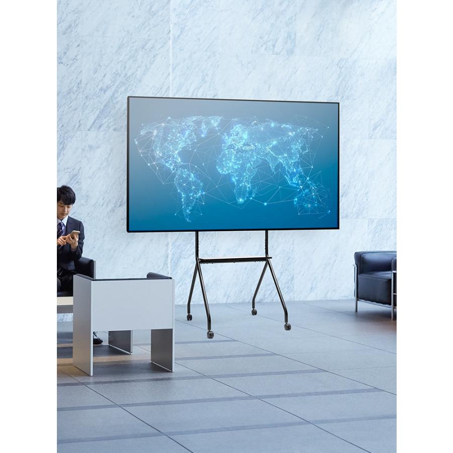 大画面液晶テレビ スタンド式 黒 イーサプライ（e-supply） 在庫限り 大型テレビスタンド キャスター付
