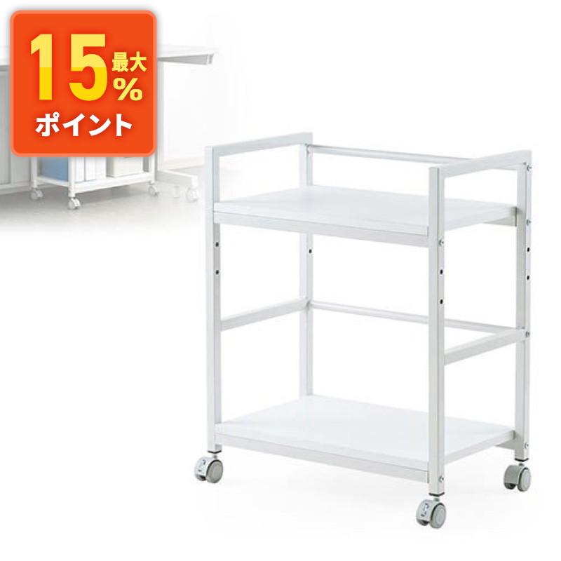 デスク下収納ワゴン キャスター オフィス 書類 ファイル プリンター 棚 PCワゴン ホワイト EEX-WG03 の商品画像
