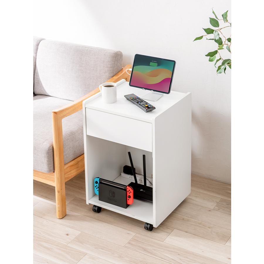 イーサプライ（e-supply） ベッドサイドテーブル ナイトテーブル