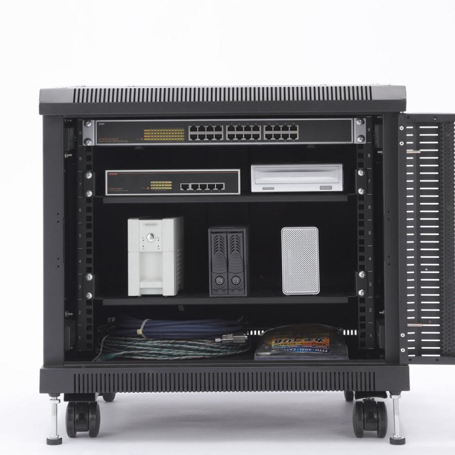 サーバーラック 19インチ 9U 小型 ネットワーク機器収納 ラック CPU マウント型 メッシュパネル EEZ-SV004_13