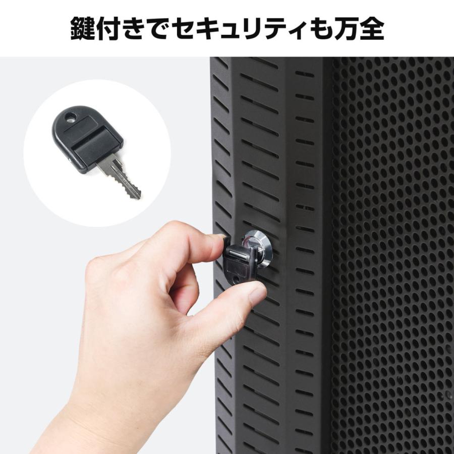 サーバーラック 19インチ 9U 小型 ネットワーク機器収納 ラック CPU マウント型 メッシュパネル EEZ-SV004_6