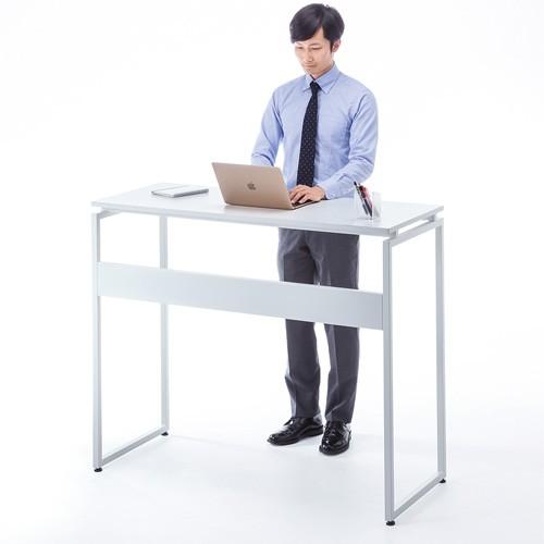 スタンディングデスク 幅120cm スタンディングテーブル ミーティングテーブル オフィスワークテーブル 立ち作業 EHD-ST12050W サンワサプライ|esupply|03