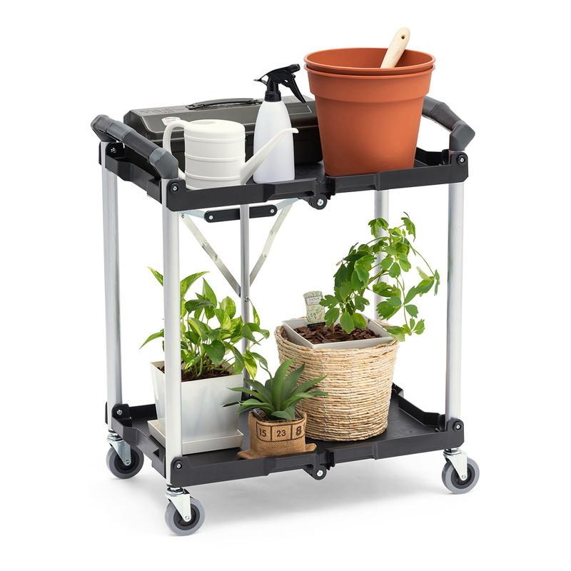ツールワゴン 2段 折りたたみ カート 台車 キャスター付 総耐荷重50kg 4輪 軽量 介護施設 EZ1-CART013 | SANWA SUPPLY | 19