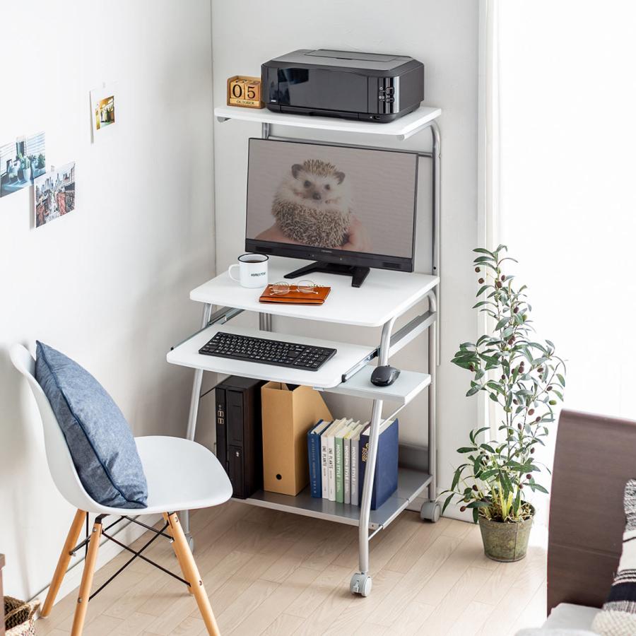 SANWA SUPPLY パソコンデスク ラック スタンダード 幅60cm キャスター