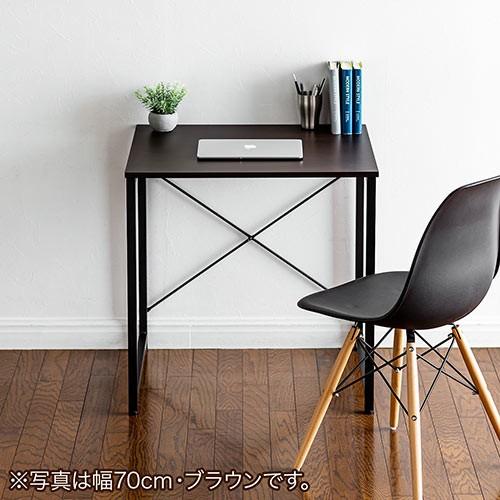 ワークデスク シンプル パソコンデスク 平机 幅70cm 奥行60cm 高さ70cm フリーアドレス ブラウン EZ1-DESKF011BR|esupply|13