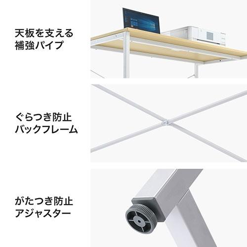 パソコンデスク 平机 幅70cm 奥行60cm 高さ70cm ワークデスク シンプル フリーアドレス ブラウン EZ1-DESKF011BR｜esupply｜07