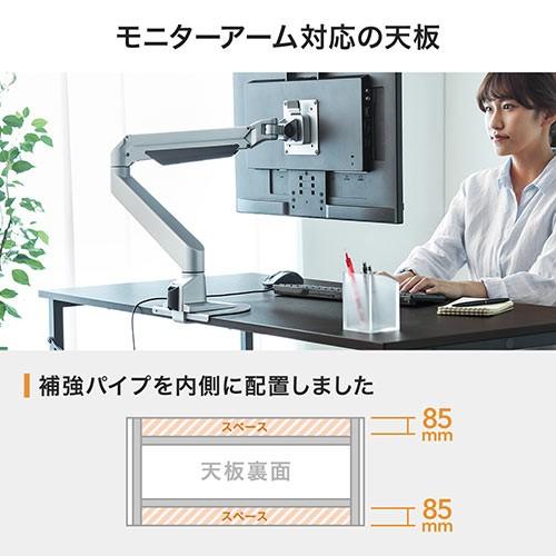 ワークデスク シンプル パソコンデスク 平机 幅70cm 奥行60cm 高さ70cm フリーアドレス ブラウン EZ1-DESKF011BR|esupply|08