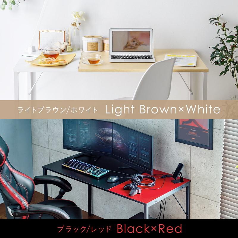 パソコンデスク 幅120cm 奥行60cm ワークデスク ツートンデスク 平机 シンプル 黒 赤 EZ1-DESKF031BK1｜esupply｜03