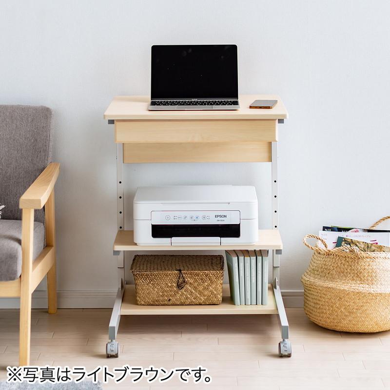 パソコンデスク 幅55cm 省スペース テレワーク 在宅勤務 収納棚 ラック 勉強机 ゴムキャスター ブラウン EZ1-DESKF037M|esupply|15
