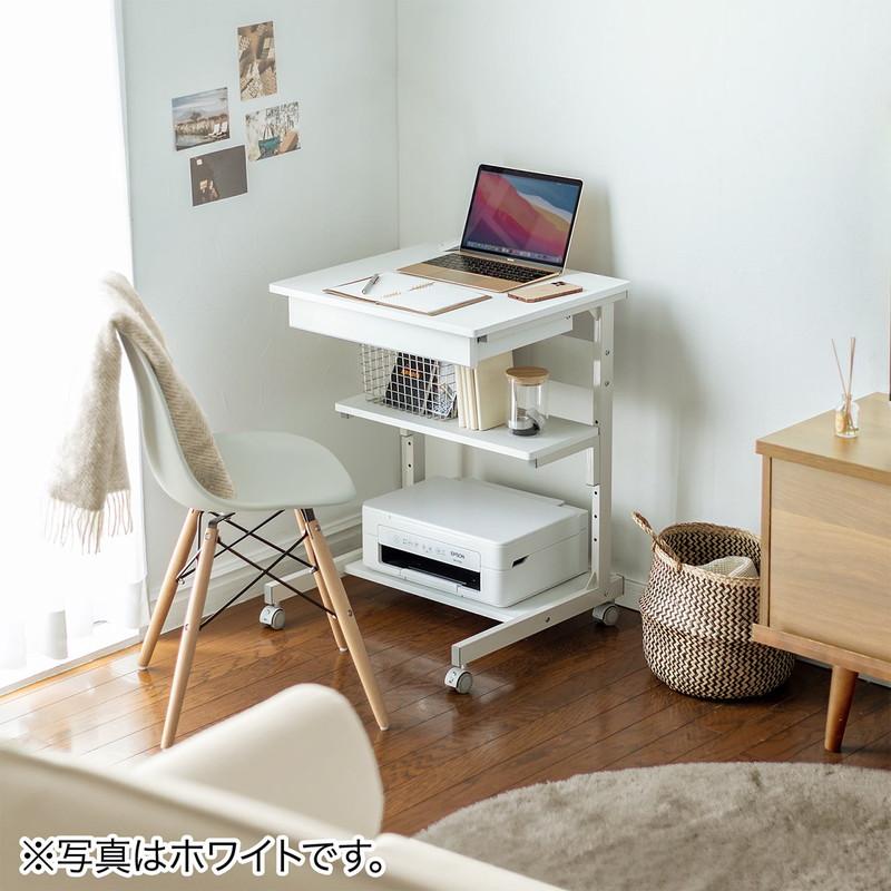 パソコンデスク 幅55cm 省スペース テレワーク 在宅勤務 収納棚 ラック 勉強机 ゴムキャスター ブラウン EZ1-DESKF037M|esupply|18