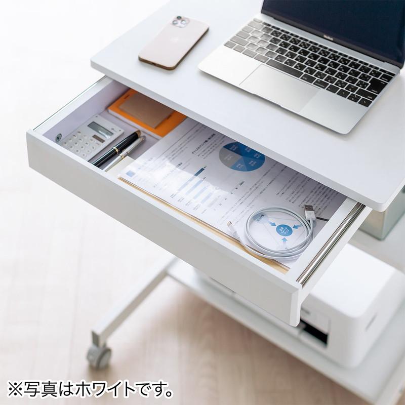 パソコンデスク 幅55cm 省スペース テレワーク 在宅勤務 収納棚 ラック 勉強机 ゴムキャスター ブラウン EZ1-DESKF037M|esupply|19