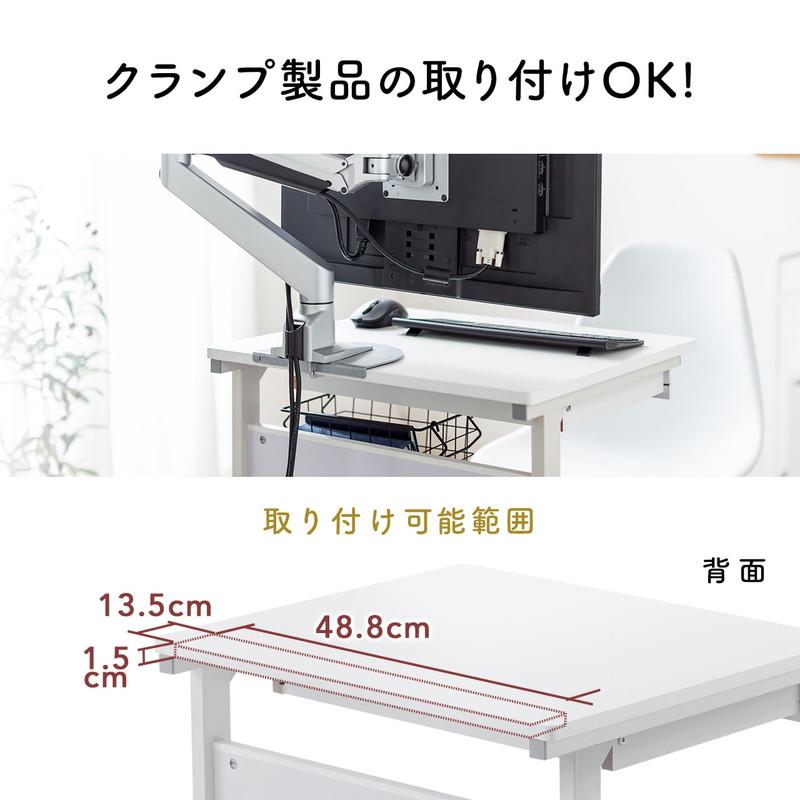 パソコンデスク 幅55cm 省スペース テレワーク 在宅勤務 収納棚 ラック 勉強机 ゴムキャスター ブラウン EZ1-DESKF037M|esupply|08