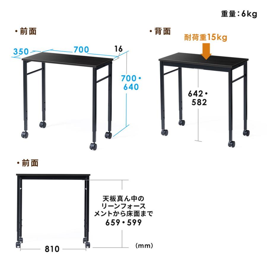 SANWA SUPPLY（サンワサプライ） キャスター付きサブデスク 脇机