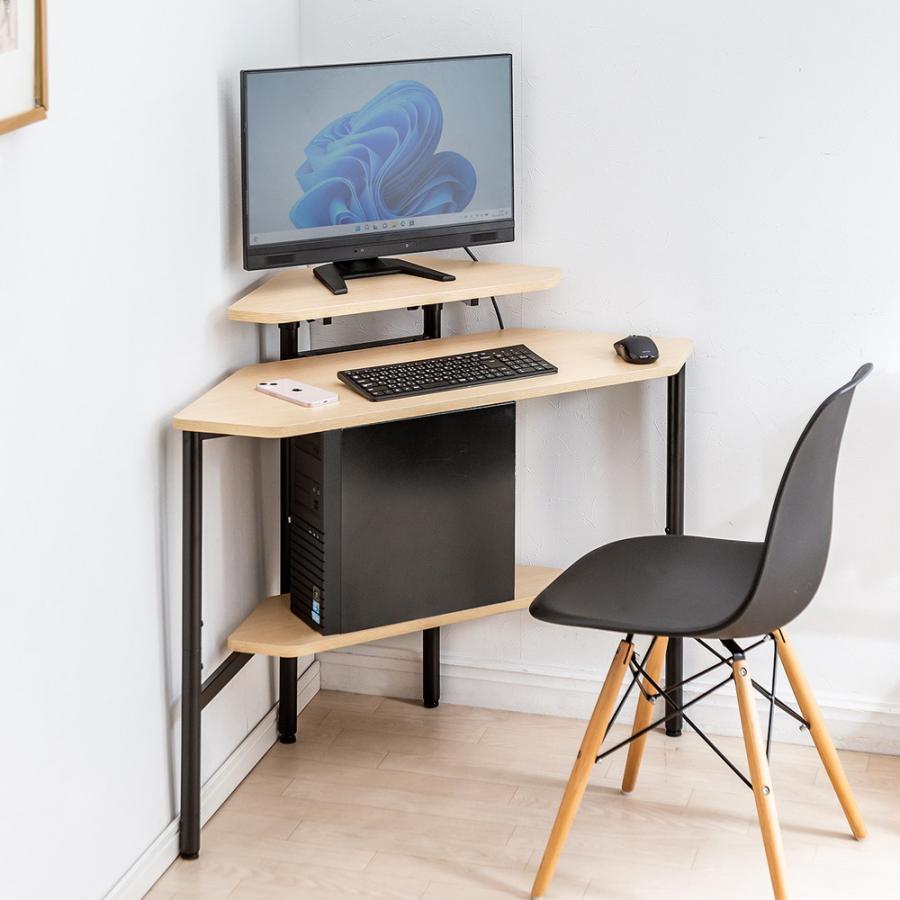 SANWA SUPPLY コーナーデスク 角デスク コンパクト設置 上棚高さ