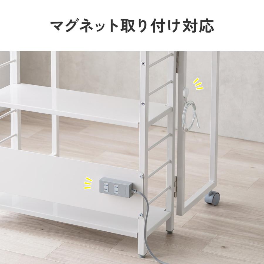 【無垢調 折りたたみ式コンパクトデスク／収納付き】 SANWA SUPPLY（サンワサプライ） 折りたたみデスク 折りたたみテーブル