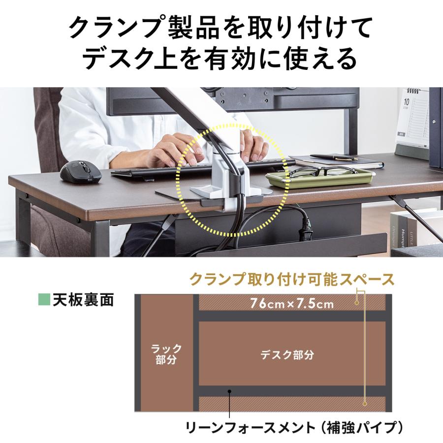 SANWA SUPPLY（サンワサプライ） ローデスク シェルフ付 幅約111cm