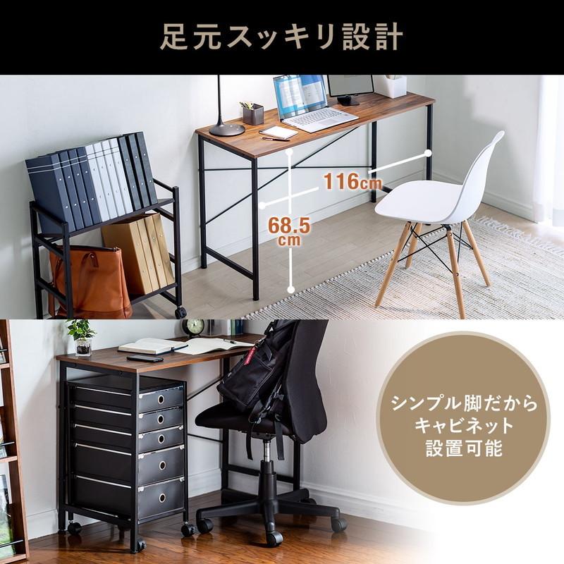 パソコンデスク シンプルデスク 幅120cm 奥行45cm スリム 平机 木目調 ブラウン EZ1-DESKN012｜esupply｜10