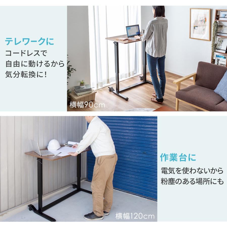 SANWA SUPPLY（サンワサプライ） ガス圧式昇降デスク 幅120cm 奥行60cm