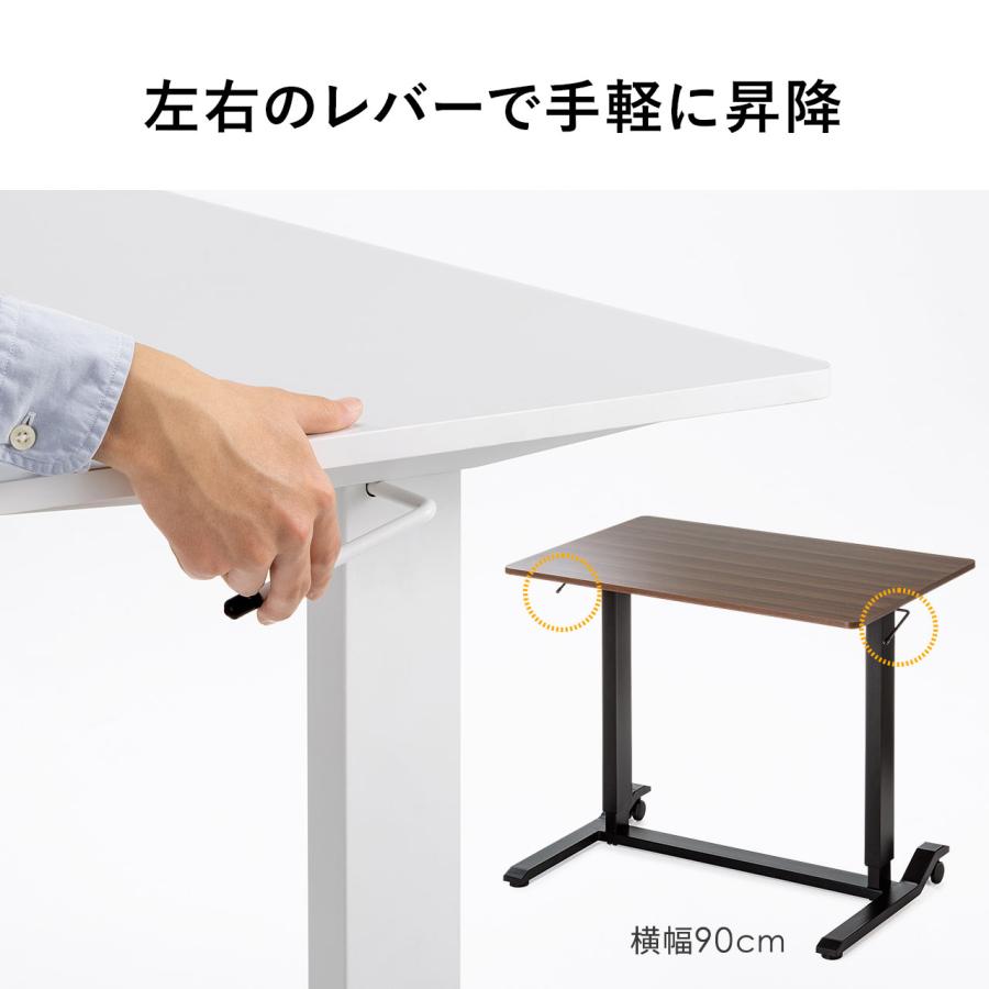 SANWA SUPPLY ガス圧式昇降デスク 幅120cm 奥行60cm スタンディング