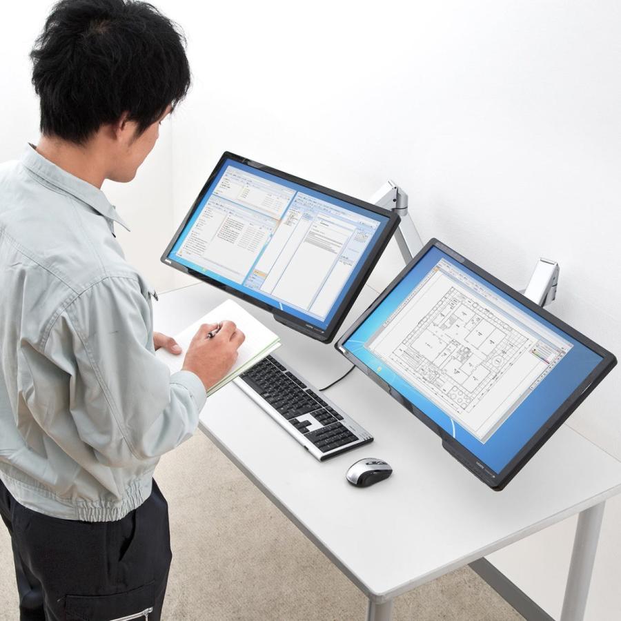 SANWA SUPPLY（サンワサプライ） モニターアーム 2画面 ディスプレイ