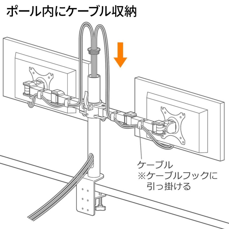 SANWA SUPPLY モニターアーム 2画面 デュアルモニター