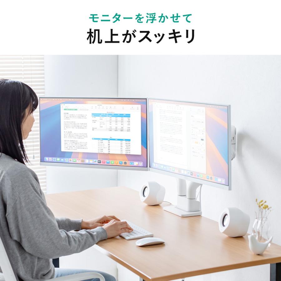 SANWA SUPPLY（サンワサプライ） モニターアーム デュアル 2画面 薄型