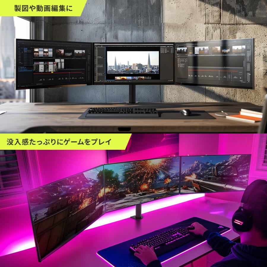 SANWA SUPPLY（サンワサプライ） モニターアーム 3画面 トリプル