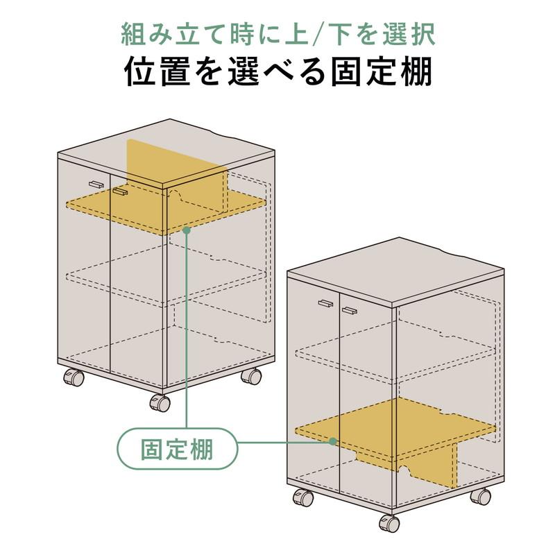 SANWA SUPPLY（サンワサプライ） プリンタースタンド 木製 扉付 キャスター ケーブル配線 ルーター収納 ケーブル収納 EZ1 ...