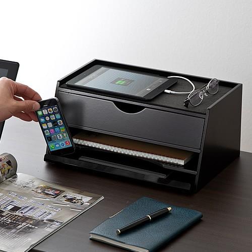 Ipad タブレットスタンド 机上台 収納 充電ステーション 書類収納 引き出し付 ブラック Ez1 Mr101bk イーサプライ Paypayモール店 通販 Paypayモール