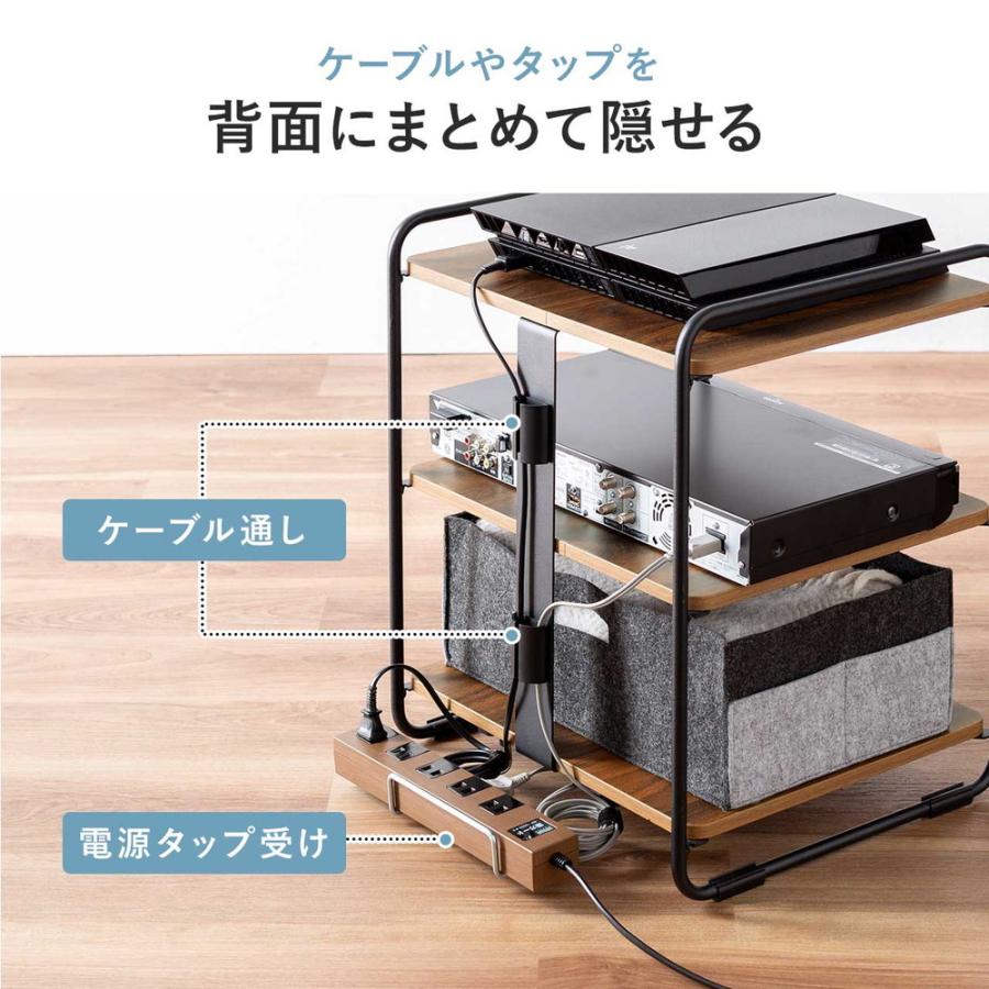 SANWA SUPPLY オーディオラック 木製 収納 3段 総耐荷重90kg SANWA SUPPLY オーディオラック 木製 収納 3段 総耐荷重90kg