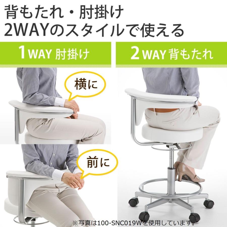 SANWA SUPPLY（サンワサプライ） 丸椅子 スツール キャスター付