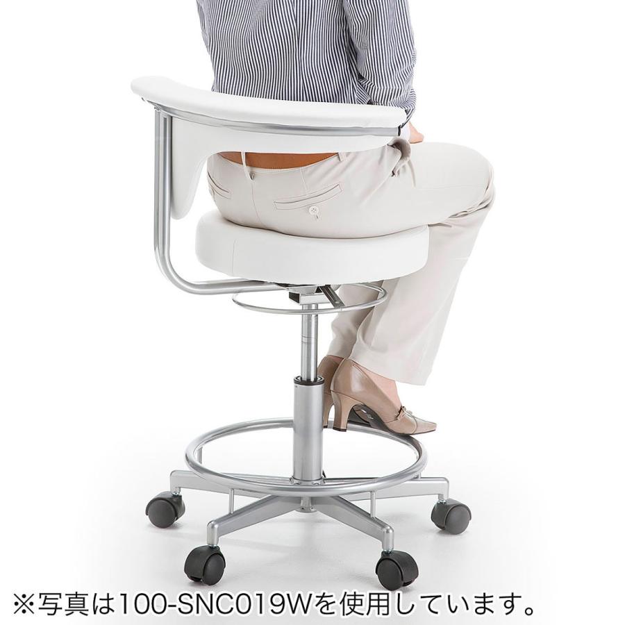 丸椅子 スツール キャスター付 ラウンドチェア オフィス 作業用 ブラック EZ1-SNC019BK_10