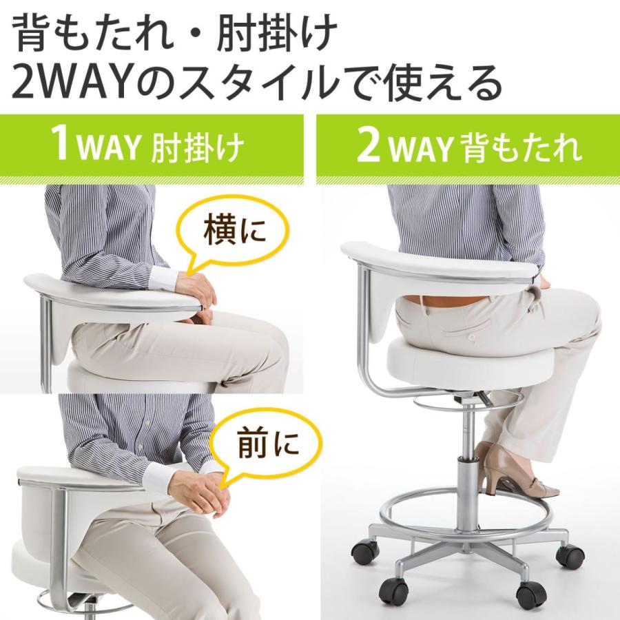 SANWA SUPPLY（サンワサプライ） 丸椅子 スツール キャスター付