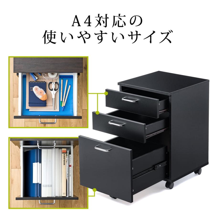 SANWA SUPPLY（サンワサプライ） サイドワゴン デスクワゴン 木製