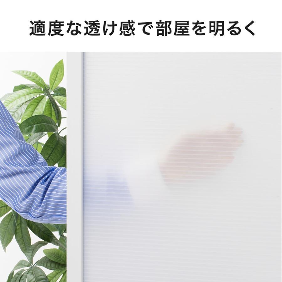 パーティション 3連 半透明 高さ160cm キャスター付 衝立 仕切り 360°回転 プライバシー EZ1-SPT020Wの画像