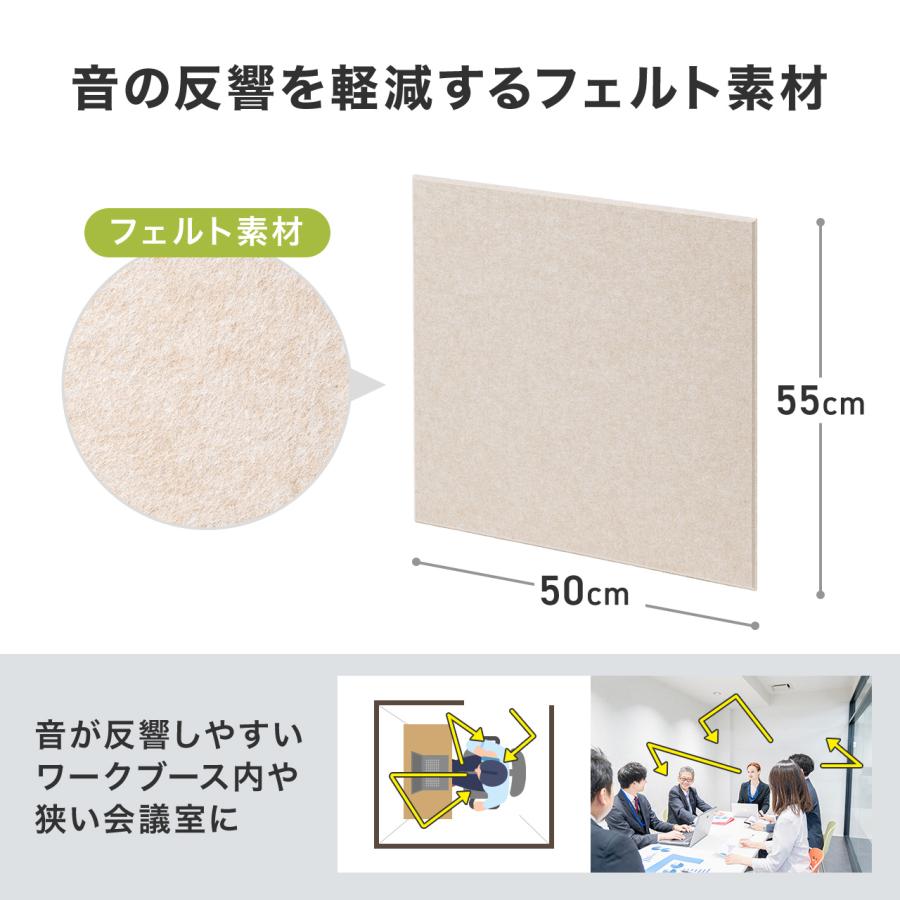 SANWA SUPPLY（サンワサプライ） 吸音フェルトパネル 6枚セット 幅55cm