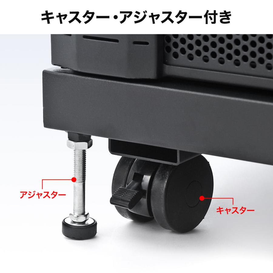 タワー型サーバー 機器収納ラック 幅80cm 高さ100cm 棚板3枚付 底板耐荷重100kg EZ1-SV016_11