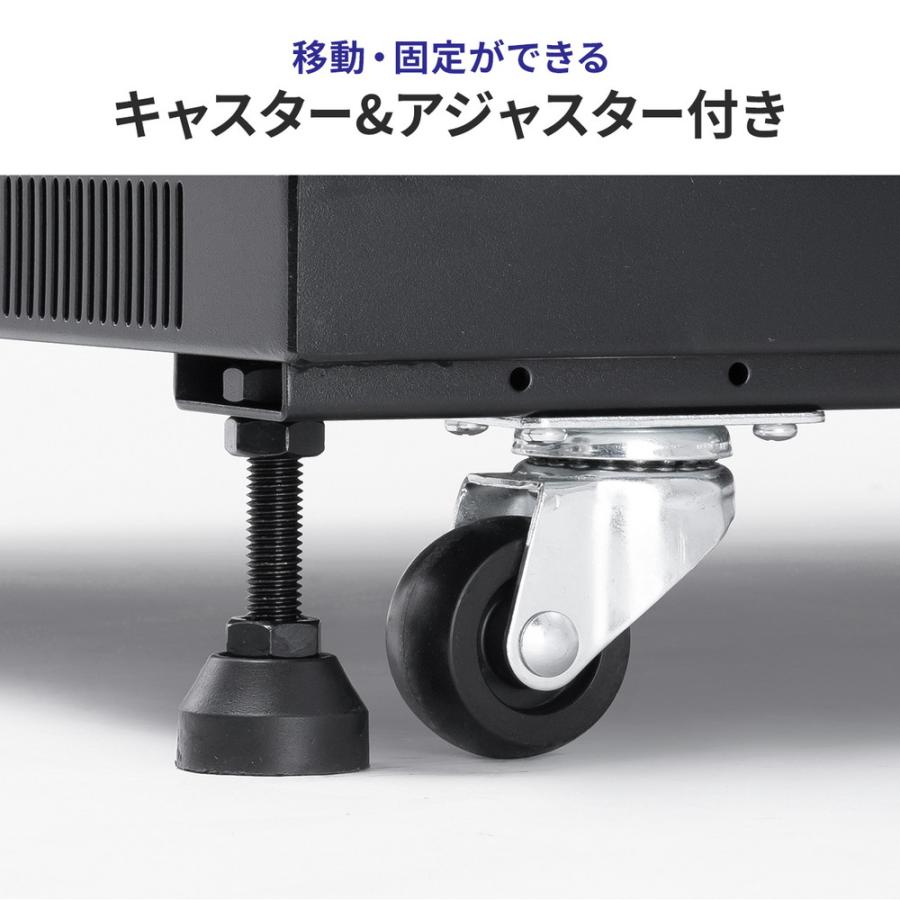 サーバーラック 19インチ 中型 30U 奥行100cm メッシュパネル 棚板×3枚 スライド棚×1枚付き EZ1-SV030BK_10